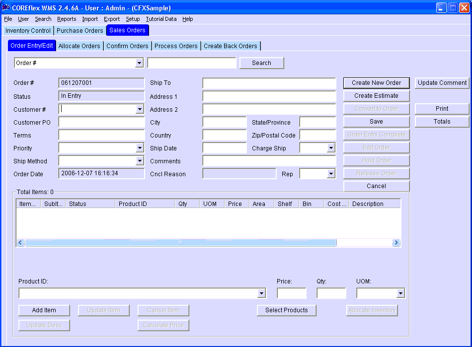 The Back Orders Tab